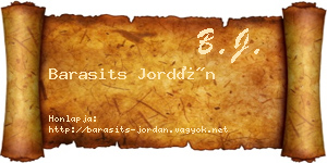 Barasits Jordán névjegykártya